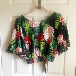 Tropical Floral Crop Top